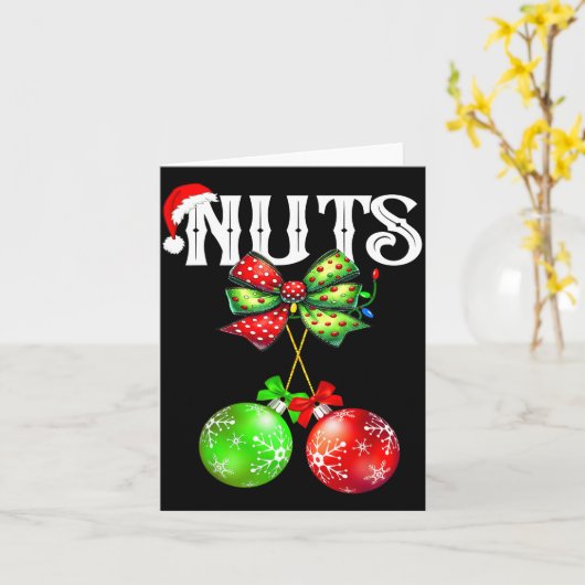 Funny Chest Nuts Chestnuts Matching Family Christm カード (黄色い花)