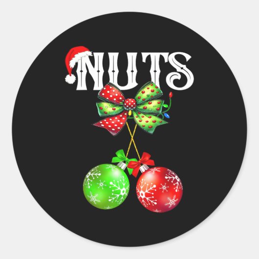 Funny Chest Nuts Chestnuts Matching Family Christm ラウンドシール (正面)
