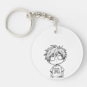 Funny Chibi Anime Boy Acrylic Keychain キーホルダー (正面)
