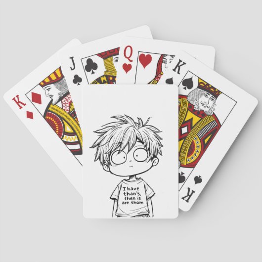 Funny Chibi Anime Boy Classic Playing Cards トランプ (裏面)