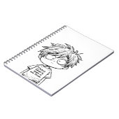 Funny Chibi Anime Boy Spiral Photo Notebook ノートブック (左側)
