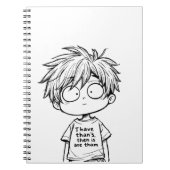 Funny Chibi Anime Boy Spiral Photo Notebook ノートブック (正面)