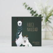 Funny Chic Festive “Fleece Navidad” Pun シーズンカード (スタンド正面)