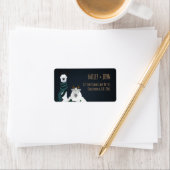 Funny Chic Winter Llama & Sheep Return Address ラベル (インサイチュ)