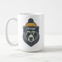 Funny Chicago Bear Beanie Coffee Mug for Fans