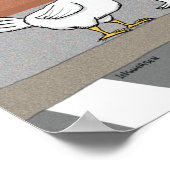 Funny Chicken Advice About Crossing the Road ポスター (角)