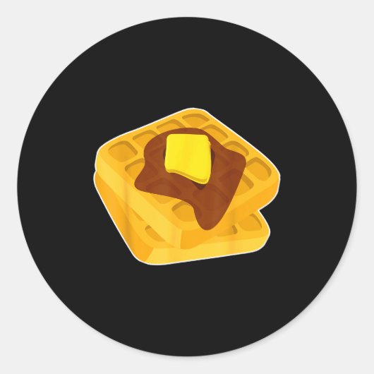 Funny Chicken & Waffles Matching Halloween Cos ラウンドシール (正面)