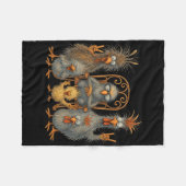 Funny Chicken Art Colorful Eagerlys Crazy Chicken  フリースブランケット (正面(横))