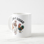 Funny Chicken Art, Novelty Mug, Humorous Farm Gift コーヒーマグカップ (正面左)