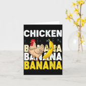 Funny Chicken Banana Dance Meme For Kids &amp; Adu カード (黄色い花)