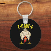 Funny Chicken Butt F-caw-f Rooster Country Farm He キーホルダー (正面)