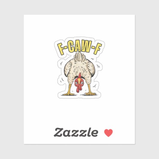 Funny Chicken Butt F-Caw-F Rooster Country Hen Chi シール (シート)