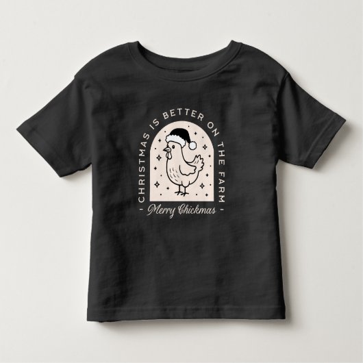 Funny chicken Christmas farm animal puns  トドラーTシャツ (正面)