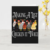 Funny Chicken Christmas, Making A List Chicken It  カード (黄色い花)