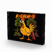 Funny Chicken Design – F-Caw-F Cartoon Animal Humo フォトブロック (右)