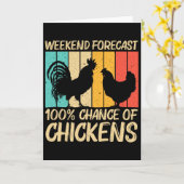 Funny Chicken Design For Men Women Farm Farmer Chi カード (黄色い花)