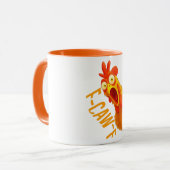 Funny Chicken F Caw F Mug | Halloween Rooster Rave マグカップ (正面左)