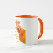 Funny Chicken F Caw F Mug | Halloween Rooster Rave マグカップ (正面右)