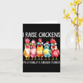 Funny Chicken Farmer Gift – I Raise Chickens Humor カード (黄色い花)
