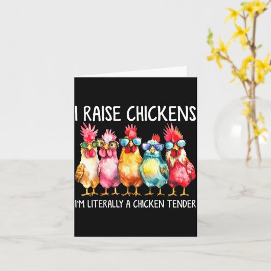 Funny Chicken Farmer Gift – I Raise Chickens Humor カード (黄色い花)
