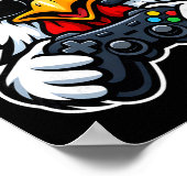 Funny Chicken Gamer Tee Gaming Headset Gamepad Vid ポスター (角)