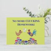 Funny Chicken Graduation No More Clucking Homework 招待状 (スタンド正面)