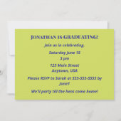 Funny Chicken Graduation No More Clucking Homework 招待状 (裏面)