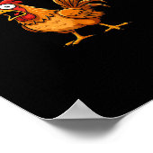 Funny Chicken Humor F-Caw-F Quote Rooster Meme Fun ポスター (角)