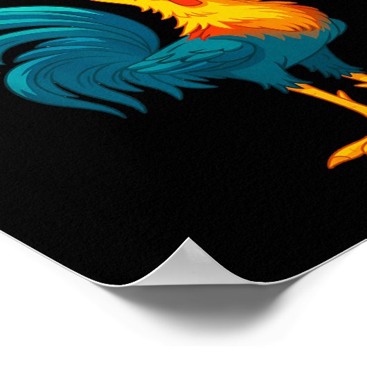 Funny Chicken Humor Quote Rooster Meme Caw F  ポスター (角)