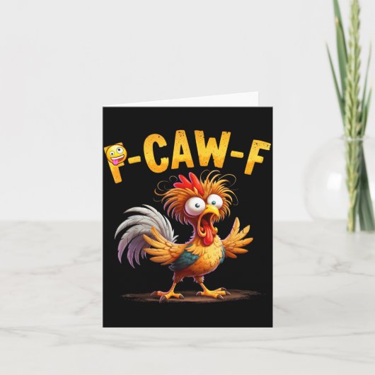 Funny Chicken Humor Quote Rooster Meme Caw F For M カード (正面)