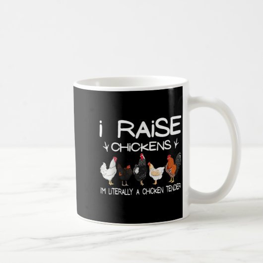 Funny Chicken Lover Gift – I Raise Chickens Farm Q コーヒーマグカップ (右)