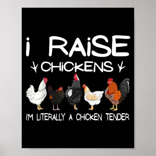 Funny Chicken Lover Gift – I Raise Chickens Farm Q ポスター (正面)