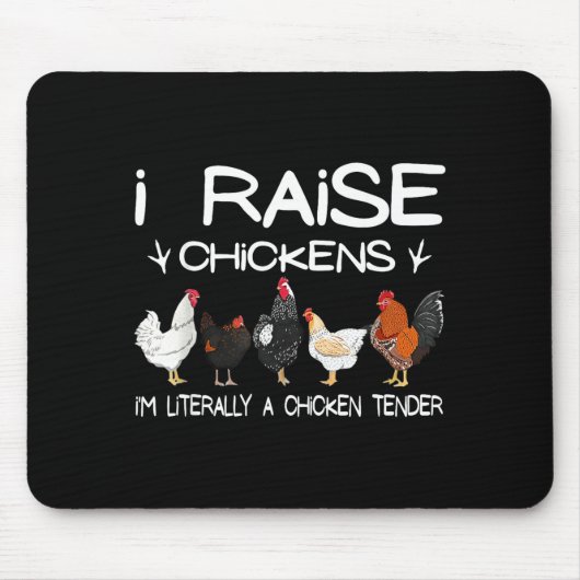 Funny Chicken Lover Gift – I Raise Chickens Farm Q マウスパッド (正面)
