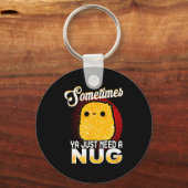 Funny Chicken Nugget Fast Food Costume キーホルダー (正面)