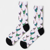 Funny Chicken Pattern Crew Socks ソックス (左)