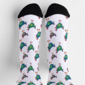 Funny Chicken Pattern Crew Socks ソックス (上部)