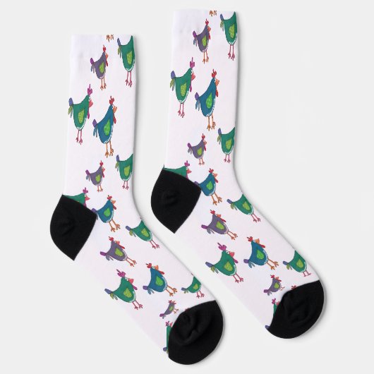 Funny Chicken Pattern Crew Socks ソックス (右)