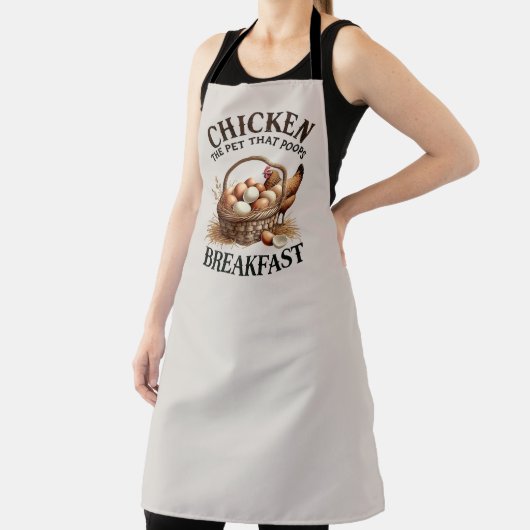 Funny Chicken poop word art  エプロン (インサイチュ)