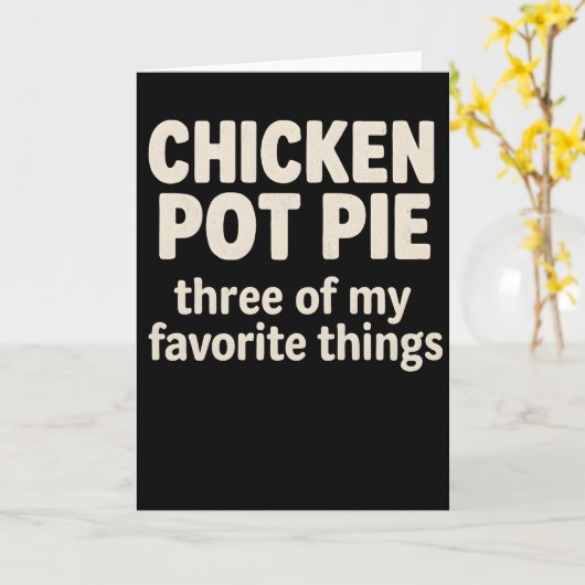 Funny Chicken Pot Pie Rustic Distressed Farm カード (黄色い花)