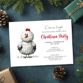 Funny Chicken Red Green Christmas Party Printable 招待状