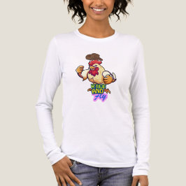 「Funny Chicken Rise and Fly」Tシャツ トライブレンドTシャツ