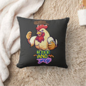 Funny Chicken Rise and Fly” T-Shirt クッション (ブランケット)