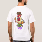 Funny Chicken Rise and Fly” T-Shirt Tシャツ (裏面)