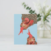 Funny Chicken Upside Down ポストカード (スタンド正面)