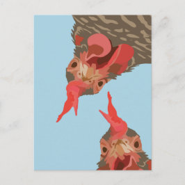 Funny Chicken Upside Down ポストカード