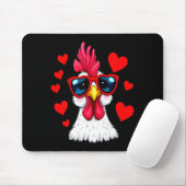 Funny Chicken Valentines Day Heart Chicken Couple  マウスパッド (マウス)
