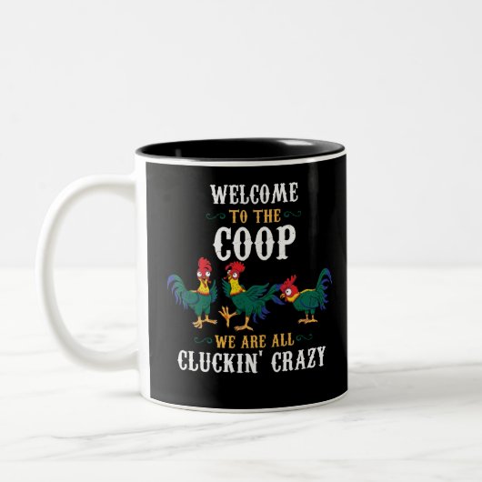 Funny Chicken Welcome To The Coop ツートーンマグカップ (左)