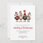 Funny Chickens Artistic Christmas Greeting Card シーズンカード (正面)