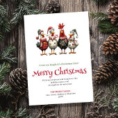 Funny Chickens Artistic Christmas Greeting Card シーズンカード