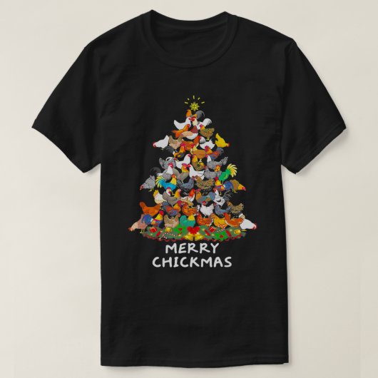 Funny Chickens Christmas Tree Ornaments Decor Merr Tシャツ (デザイン正面)